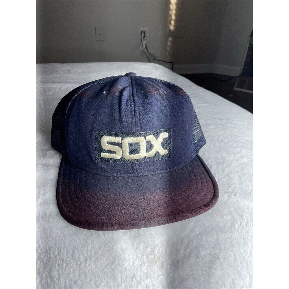 Vintage Chicago White Sox Mesh Trucker Snapback Hat Cap Pro Model M/L SnapBack